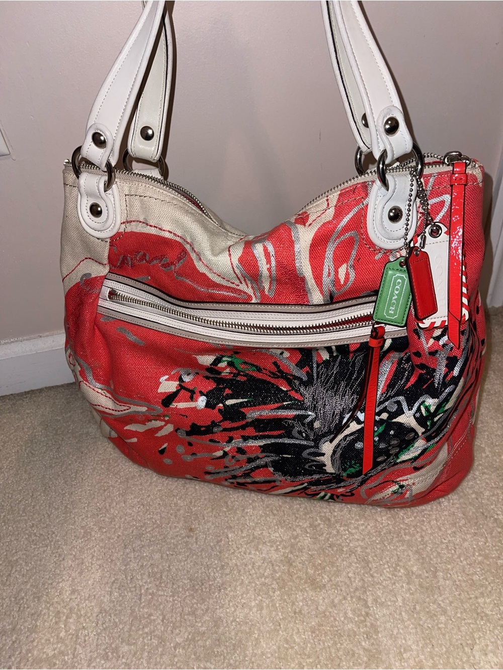 Coach Poppy Placed Flower Sequin Glam Tote - Picture 3 of 5